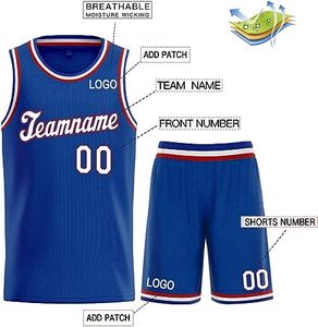 Tenue de basketball style streetwear, maillot coupe athlétique avec short assorti, prête pour les tournois, 100% polyester, nouveautés. - Product Image 4