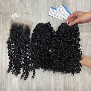 Extensiones de Cabello Humano Rizado Pixie Vietnamita Natural Negro con Trama a Máquina de 8 a 32 Pulgadas al por Mayor Listas para Enviar - Product Image 1