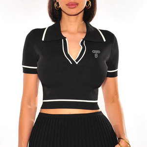 Top Corto para Mujer, Ropa Deportiva de Verano, 100% Algodón, Tejido de Lona Transpirable, Logotipo y Color Personalizables, Estilo Formal - Product Image 1