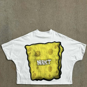 T-shirt vintage 100 % coton pour homme, coupe ample et courte, 300 g/m², effet vieilli et délavé, impression sérigraphiée, logo imprimé numériquement sur le devant - Product Image 5