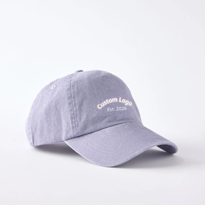 Custom Embroidered 6-Panel Canvas Baseball Cap Unisex Cotton Adjustable Fit Front Logo Casual <b>Hat</b> Common Light Purple <b>Summer</b> - Product Image 1