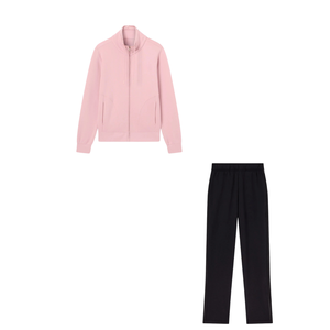 <b>Women</b> Full Zip Stand Collar Tracksuit With Trousers Relaxed Fit Casual <b>Lounge</b> Travel Wholesale Custom Two Piece Clothing Set OEM - Product Image 1
