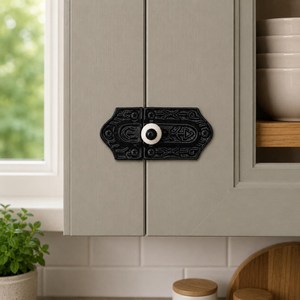 SUBHAM Loquet décoratif vintage en métal noir pour armoire, serrure de porte de placard antique, quincaillerie rustique pour meubles - Product Image 6