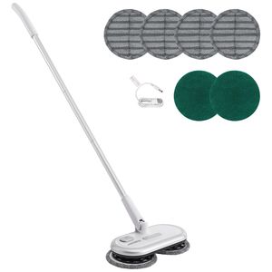 Scopa Elettrica Senza Fili con Batteria Potente da 70 Minuti, Doppia Testa Rotante, 4 Panni in Microfibra - Per Uso Domestico - Product Image 1