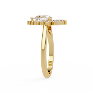 Unique Kite Shape Cluster <b>Ring</b> Pear Cut Lab Grown Diamond Engagement <b>Rings</b> 18K Solid <b>Gold</b> Elegant Fine Jewelry Anniversary <b>Rings</b> - Product Image 5