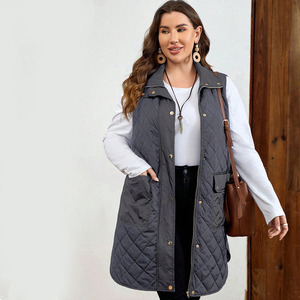 Chaleco acolchado cálido de invierno más vendido para mujer, con cremallera y botones, estilo casual, sin mangas. - Product Image 5