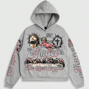 Conjunto de Sudadera con Capucha y Pantalones Deportivos Unisex de Moda para Invierno 2027, Personalizado con Pedrería, Estampado, Estilo Vintage, Hombros Caídos, Alta Calidad - Product Image 3