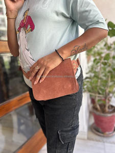 กระเป๋าคาดเอวหนังกลับทำด้วยมือหลายกระเป๋า, กระเป๋าคาดเอวหนังนิ่มแท้ใหม่มีสายรัดปรับได้มีสไตล์ใช้ได้ทั้งชายและหญิง - Product Image 2