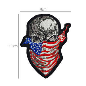 Parche Bordado con la Bandera Americana, con Gancho y Bucle, Accesorios Tácticos para Uniformes, Parche de EE. UU. en Blanco y Negro - Product Image 6