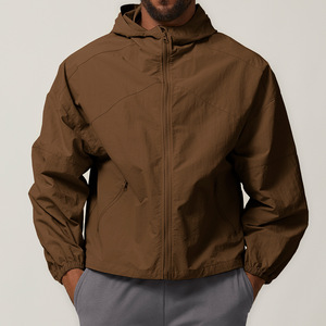 <b>Men's</b> Waterproof Windproof Eco-Friendly Quick Dry Breathable Lightweight Thick 100% Nylon Sporty <b>Long</b> Windbreaker <b>Jacket</b> - Product Image 4