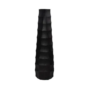 Modern Black Metal Floor <b>Vase</b> Handmade Geometric Design for Living Room <b>Decor</b> - Product Image 1