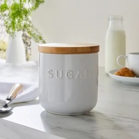 Pot de rangement élégant pour thé avec couvercle en bois, scellé pour la fraîcheur, organisateur décoratif pour comptoir, idéal pour garde-manger, design durable