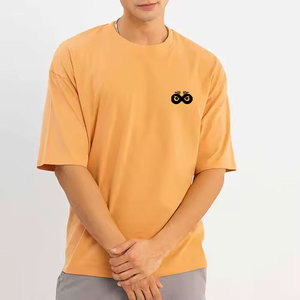T-shirt surdimensionné personnalisé avec logo imprimé pour hommes, manches courtes, vêtements décontractés, 100% coton, coupe ample, t-shirt surdimensionné - Product Image 1