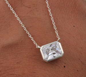 Collar con Colgante de Plata de Ley 925, Chapado en Platino, Estilo Vintage, Delicado, Brillante, Minimalista, Joyería Fina, Unisex - Product Image 2