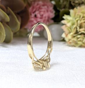 Anillo de compromiso de estilo vintage con moissanita de corte ovalado de 1 quilate, joyería de diamantes, anillo de oro amarillo macizo de 14k para mujer - Product Image 3
