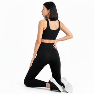 Conjunto de Dos Piezas de Leggings y Sujetador Deportivo para Mujer, Color Nude, Tres Cuartos, Color Sólido, Ecológico, Spandex/Nailon, Transpirable - Product Image 2