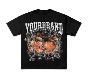 เสื้อยืดสตรีทแวร์พิมพ์ลายกราฟิกแบบ DTG ผ้าฝ้าย 100% 300GSM สไตล์วินเทจ แขนสั้น ทรงปกติ สำหรับทุกเพศ - Product Image 1