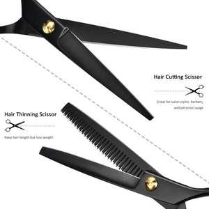 Ciseaux de coiffure professionnels colorés pour la coupe et l'éclaircissement des cheveux, kit complet avec peigne et ensemble de ciseaux effilants - Product Image 3