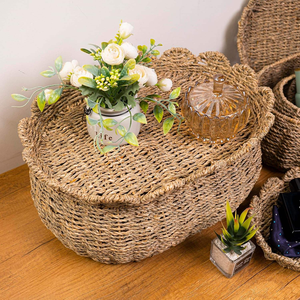 Cestas de Almacenamiento de Estilo Vintage de Mimbre Marino con Tapas, Cajas Organizadoras Tejidas Naturales con Bordes Festoneados, Solución Ecológica - Product Image 4