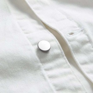 <b>Men's</b> <b>White</b> Denim Jacket Casual Slim Fit Turn-down Collar Regular Sleeve Washed Cotton Single Breasted Autumn Wear - Product Image 4