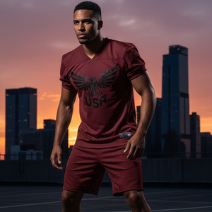 Ensemble maillot et pantalon de football américain professionnel, couleur et motif personnalisés, panneaux latéraux en mesh respirant pour la ventilation - Product Image 6
