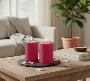 Vela de pilar elegante con diseño acanalado - Cera de soja y parafina, ecológica, hecha a mano para Navidad, graduaciones, cumpleaños y pedidos al por mayor - Product Image 3