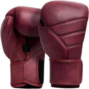 Gants de boxe en cuir personnalisés, légers, respirants, anti-humidité, avec fermeture auto-agrippante et motif gaufré, pour la performance Sanda - Product Image 1