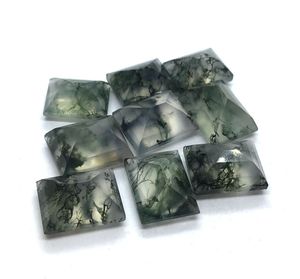 Piedra Preciosa de Ágata Musgosa Natural, Corte Baguette Rectangular, para Diseñadores de Joyería Fina, Engastes de Anillos, Elaboración de Colgantes, Piedra Púrpura - Product Image 1