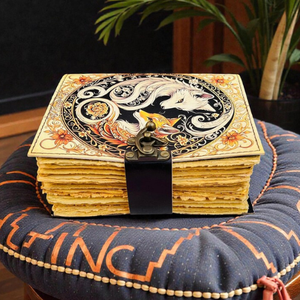 Carnet en cuir Fox Love Couple avec papier à bords festonnés, livre des ombres vintage fait main, cadeau religieux classique pour anniversaire - Product Image 4