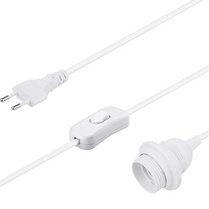 2m cáp điện E27 đèn cơ sở chủ dẫn ánh sáng lịch thi đấu bóng đèn ổ cắm dây adapter phù hợp EU cắm Mặt dây chuyền PVC thiết bị nhà IEC - Product Image 1
