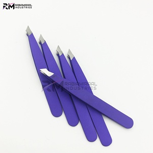 Pince à épiler pour sourcils RMI High Product Combo, pointe argentée, revêtement en poudre mate violette, ensemble de pinces à épiler pour sourcils - Product Image 6