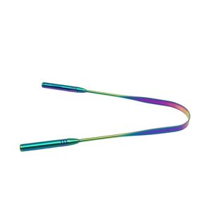 Rainbow Iridescent Titanium Tongue Scraper Single UShape Color Coated Stainless Steel Wire Oral Hygiene Bacteria Bad Breath Tool - Product Image 3