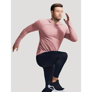 Sudadera con Capucha Abierta por Debajo para Hombre, Corte Holgado, Sin Puños, para Gimnasio, Entrenamiento, Running, Ropa Urbana Informal - Product Image 2