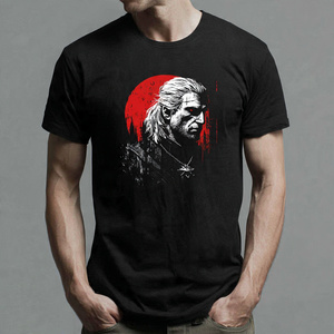 T-shirt noir à manches courtes et col rond pour homme, avec design color block, imprimé par transfert thermique, en jersey de coton décontracté, coupe classique - Product Image 3
