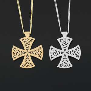 Pendentif BOJ RCJ 015, style victorien, personnalisé, rose-croix rosicrucienne, fait main, argent sterling, symbole alchimique, prix bas, en solde - Product Image 2