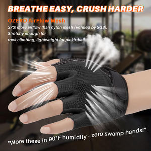 Gants de sport antidérapants et respirants pour l'entraînement, la musculation et la gym, avec bandes de maintien pour les poignets, unisexes, avec paume à haute adhérence - Product Image 5