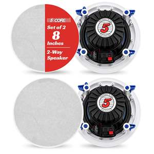 Par de Altavoces de 8 Pulgadas y 500W de 2 Vías para Empotrar en Techo/Pared, Modelo CL 08 2W, Montaje Empotrado de 5 Núcleos para Cine en Casa - Product Image 1