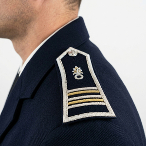 Épaulettes brodées à la main en fil d'argent et d'or, avec fils métalliques, pour uniforme de cérémonie, chemise et manteau (paire) - Product Image 6