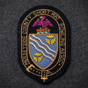 Association de bowling sur courte piste du comté de Merseyside Écusson brodé à coudre, ovale, en tissu, style classique, pour vêtement - Product Image 4