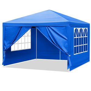 Carpa de Jardín Impermeable de 10x10 Pies para Bodas, Barbacoas y Catering, Color Azul - Product Image 1
