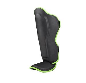 Protège-tibias en polyester, coton et EVA noir et vert avec cadre en aluminium, fermeture auto-agrippante, protection légère pour adultes, football, tout usage - Product Image 4