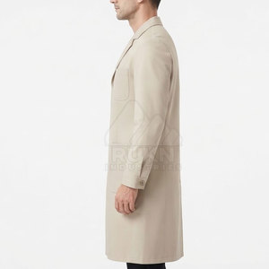 Bata de Laboratorio de Algodón 100% Tejida, Estilo Moderno, Manga Larga, Uniforme Médico con Bolsillos Prácticos para Doctores y Enfermeras - Product Image 3