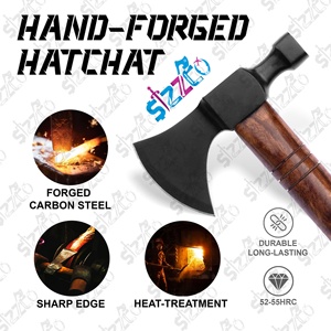 Custom Gift Forged Carbon Steel Viking Style <b>Bearded</b> Axe Rosewood Shaft Pipe Tomahawk LARP Axe Best Gift Premium Leather Sheath - Product Image 6