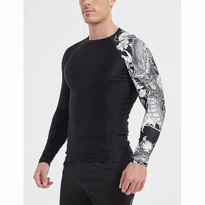 Custom Made High Quality <b>Men</b> MMA Rash Guards Full Sleeves <b>Compression</b> <b>Shirts</b> Eco-Friendly Anti-Bacterial Breathable Fighting - Product Image 3