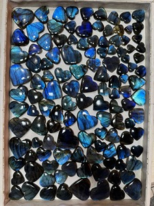 Natural Labradorite Heart Shape Cabochon High Flash Blue <b>Fire</b> Labradorite Loose Gemstone Mix Size for Jewelry Making Wholesale, - Product Image 3