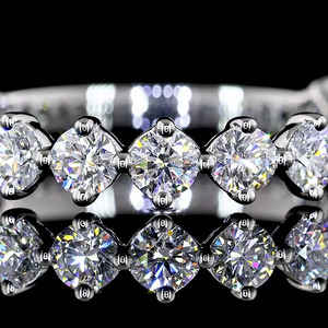 Bague Éternité à Griffes Partagées avec Diamant de Laboratoire Taillé, Plaqué Rhodium, Or 10K 14K 18K, Argent 925 935, Bijoux de Fiançailles et de Mariage - Product Image 2