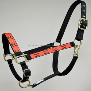 Licol de cheval en nylon multicolore entièrement ajustable et personnalisé, avec motif Halloween cousu sur les joues et le nez, taille Full Cob Over Size - Product Image 3