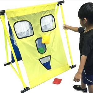 Objetivo de Tiro Plegable Portátil con Logotipo Personalizado, Alta Retención de Aire, 90x70cm, Plástico Sólido Amarillo y Azul, para Entrenamiento de Niños - Product Image 3