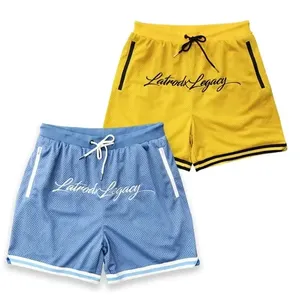 Pantalones Cortos de Boxeo de Malla para Hombre con Cordón Ajustable, Bolsillos con Cremallera, Estampado Gráfico, Deportivos, para Artes Marciales, con Bordado NBAA - Product Image 1