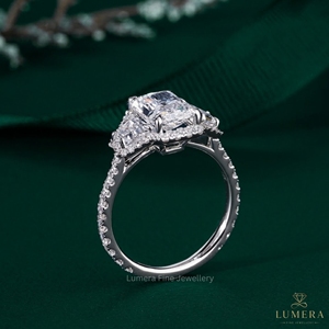 Bague de fiançailles en topaze taille ronde et diamant, clarté VVS2, alliance en or de qualité supérieure, bijoux fins, cadeau pour elle, bague de luxe - Product Image 2
